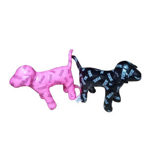 Set of 2 PINK Victoria's Secret stuffed dog 7 inch